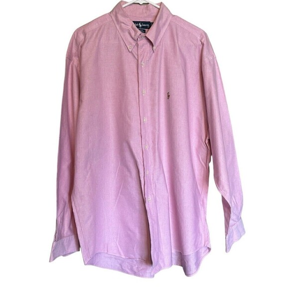 Ralph Lauren Men's XL Blake Solid Pink Cotton Long Sleeve Button Down Shirt - Picture 1 of 8